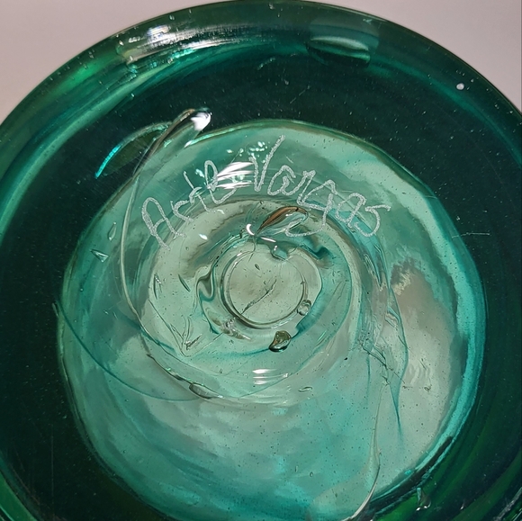 Signed Art Glass Vase - Hand Blown Glass - Arte Vagas - Picture 2 of 7